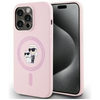 Karl Lagerfeld silikoninis MagSafe dėklas iPhone 14 Pro Max – rožinis