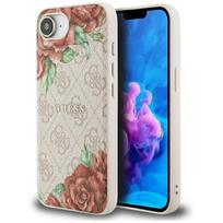 Guess 4G Flowers Print MagSafe dėklas iPhone 16e – rožinis