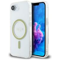 Guess MagSafe dėklas iPhone 16e – skaidrus, blizgus