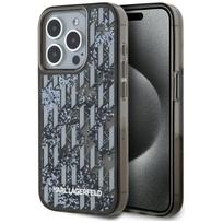 Karl Lagerfeld dėklas iPhone 15 Pro – juodas, blizgučiai