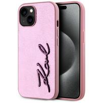 Karl Lagerfeld eko odos dėklas iPhone 15 – rožinis