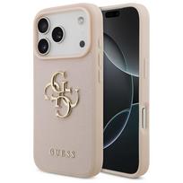 Guess grūdėtos eko odos dėklas iPhone 17 Pro – rožinis