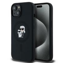 Karl Lagerfeld Silicone Karl&Choupette MagSafe dėklas iPhone 15 Plus / 14 Plus - juodas