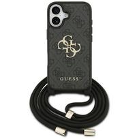 Guess 4G Didelis logotipo laido tvirtinimo dėklas, skirtas iPhone 17 - Black