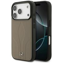 Mercedes Leather The Move MagSafe Dėklas, skirtas iPhone 17 Pro – smėlio spalvos