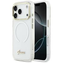 Guess IML Gradient Script Metal MagSafe Dėklas, skirtas iPhone 17 Pro - White