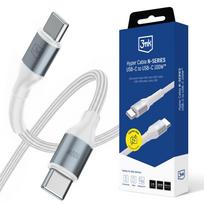 3mk Hyper Laidas N-SERIES USB-C / USB-C 1m 20V/5A 100W / baltas