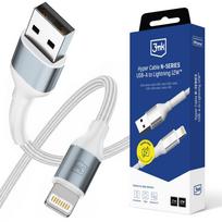 3mk Laidas N-SERIES USB-A / Lightning 2m 5V/2.4A 12W / baltas