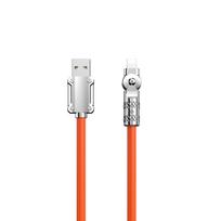 Dudao laidas USB-A - Lightning L24AL kampinis su 180° pasukimu 30W 1m oranžinis
