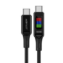 Acefast C7-03 USB-C USB-C 100W 1.2m laidas su ekranu - juodas