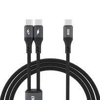 Dudao L3F 2in1 laidas 100W 1.2m 2 x USB-C - juodas