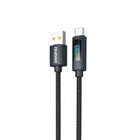 Dudao L7T Laidas USB-A - USB-C 66W su LED ekranu 1m juodas