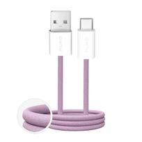 Puro Fabrik 2.0 10W USB-A - USB-C pintas laidas 1.5m - rožinis