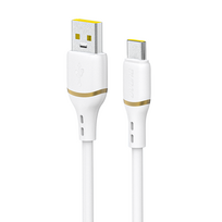 Dudao Laidas L25T USB-A - USB-C Silicone 5A 1m baltas