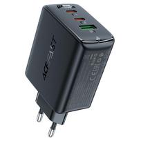 Acefast Greitas GaN įkroviklis (2xUSB-C / USB-A) PPS / PD / QC4+ 65W, juodas (A41)