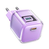 Acefast įkroviklis A53 PD 30W GaN USB-C su ekranu - violetinis