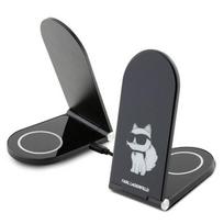 Karl Lagerfeld Choupette MagSafe 15W indukcinis įkroviklis, sulankstomas 2in1 - juodas