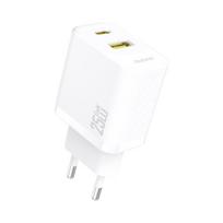 Dudao A26T GaN 25W USB-A, USB-C įkroviklis - baltas