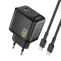 Dudao A28C 45W GaN sieninis įkroviklis + USB-C laidas - juodas