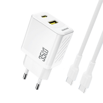 Dudao sieninis įkroviklis A27MaxCEU PD QC 35W USB-A USB-C su USB-C laidu - baltas