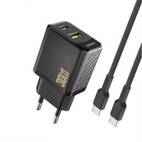 Dudao sieninis įkroviklis A27TCEU PD 30W GaN USB-A USB-C su USB-C laidu - juodas