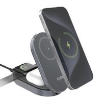 SBS sulankstoma belaidė įkrovimo stotelė 3-in-1 QI2 MFI - Made for iPhone - juodas