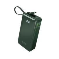 SBS išorinė baterija 10000 mAh 20W su integruotu USB-C laidu ir skaitmeniniu ekranu žalia