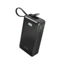 SBS išorinė baterija 10000 mAh 20W su integruotu USB-C laidu ir skaitmeniniu ekranu juoda