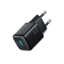 Joyroom JR-TG7 33W USB-A + USB-C Sieninis įkroviklis su 60W USB-C iki USB-C 1m kabeliu - juodas
