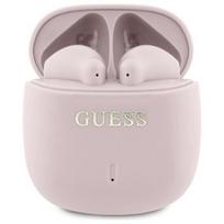 Guess Bluetooth ausinės GUTWSJ14ESGP TWS + prijungimo stotelė rožinė/rožinė spausdintas klasikinis logotipas