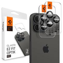 Spigen Optik.TR kameros stiklas iPhone 14–17 Pro/Max (2 vnt.) – juodas