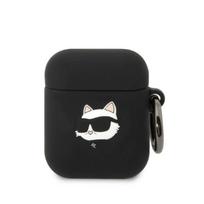 Karl Lagerfeld silikoninis dėklas AirPods 1/2 – juodas