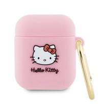 Hello Kitty silikoninis 3D dėklas AirPods 1/2 – rožinis