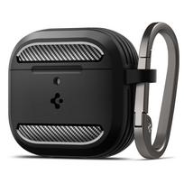 Spigen Rugged Armor dėklas AirPods 4 – juodas