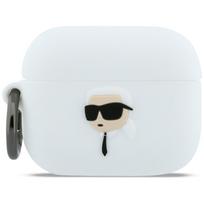 Karl Lagerfeld silikoninis Karl Head 3D dėklas, skirtas AirPods Pro 3 - baltas