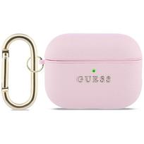Guess Grūduotas klasikinis logotipo dėklas, skirtas AirPods Pro 3 - Pink