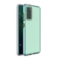 Skaidrus TPU dėklas Samsung Galaxy A72 4G – šviesiai mėlynas rėmelis
