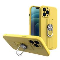 Silikoninis dėklas su žiedu iPhone 12 Pro Max – geltonas