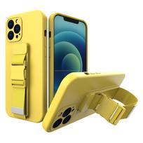 Silikoninis dėklas su virvele iPhone 12 – geltonas