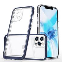 Skaidrus dėklas iPhone 12 Pro – mėlynas rėmelis
