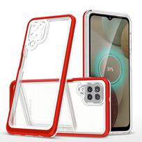 Skaidrus 3in1 dėklas Samsung Galaxy A22 4G – raudonas