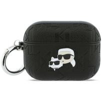 Karl Lagerfeld Monogram Karl & Choupette Head dėklas AirPods Pro 3 - juodas