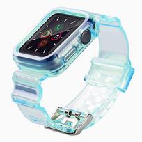Silikoninis dirželis su dėklu Strap Light Set, skirtas Apple Watch 44mm - Mėlynas