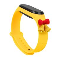 Strap Xmas Xiaomi Mi Band 5 / 6 Kalėdinė Silikoninė Apyrankė su Varpeliais - Geltona