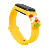 Strap Xmas Xiaomi Mi Band 5 / 6 Kalėdinė Silikoninė Apyrankė su Nameliu - Geltona