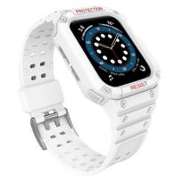 Protect Strap Band skirtas Apple Watch 38/40/41mm šarvuotas dėklas su dirželiu - baltas