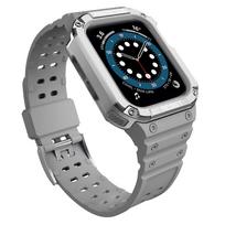Protect Strap Band Apple Watch 38/40/41mm šarvuoto dėklo apyrankė - pilka, sidabrinė