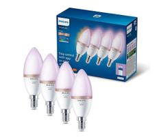 Komplektas 4 vnt. RGB LED dimeriuojamos lemputės Philips SMART C37 E14/4,9W/230V 2200-6500K