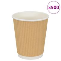 Popieriniai kavos puodeliai 500 vnt 8oz 200ml Ruda