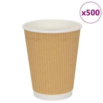 Popieriniai kavos puodeliai 500 vnt rudi 12 uncijų (300 ml) 300 ml